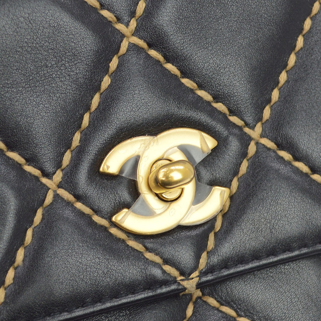 Borsa Chanel Wild Stitch Vintage in Pelle di Vitello Nera