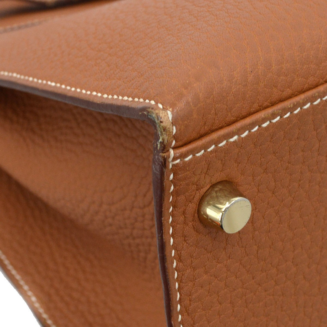 Borsa Hermès Kelly 35 Sellier 2way Vintage in Pelle Fjord Gold
