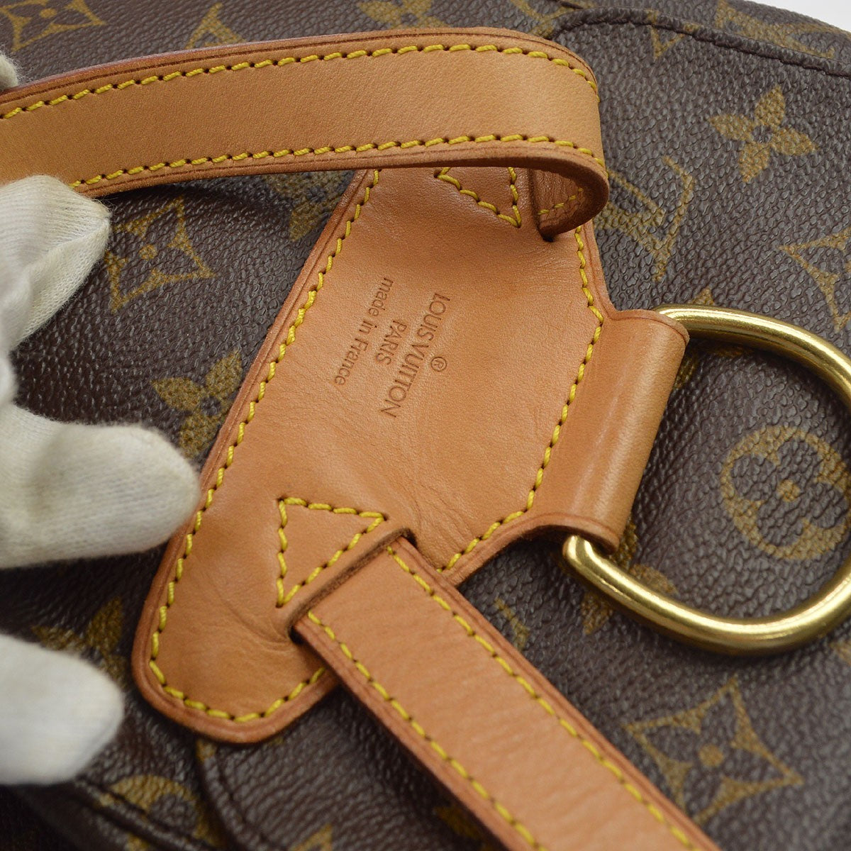 Borsa Louis Vuitton Montsouris MM Vintage in Tela Monogram Marrone