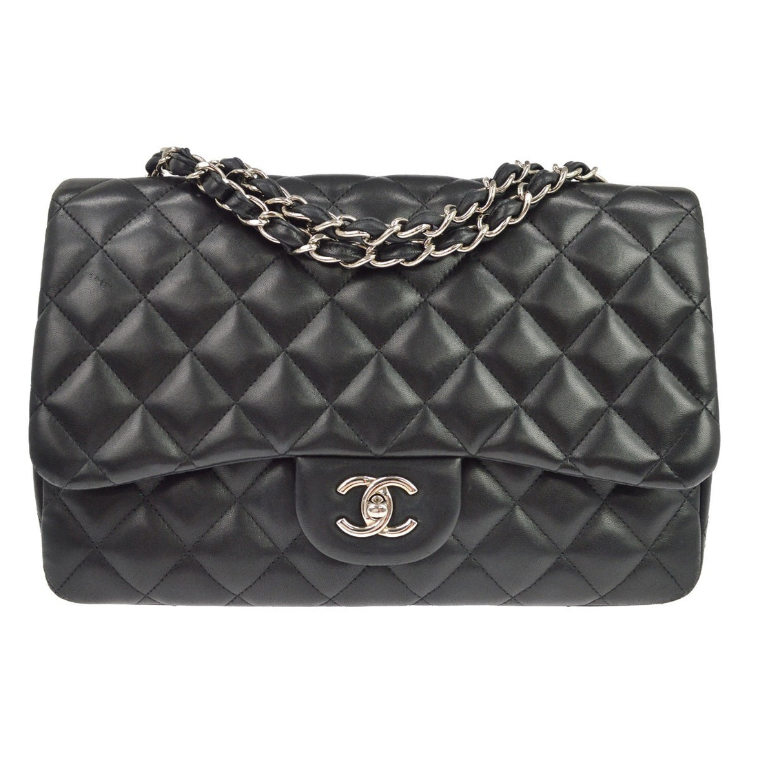 Borsa Chanel Classic Single Flap Jumbo Vintage in Pelle Nero