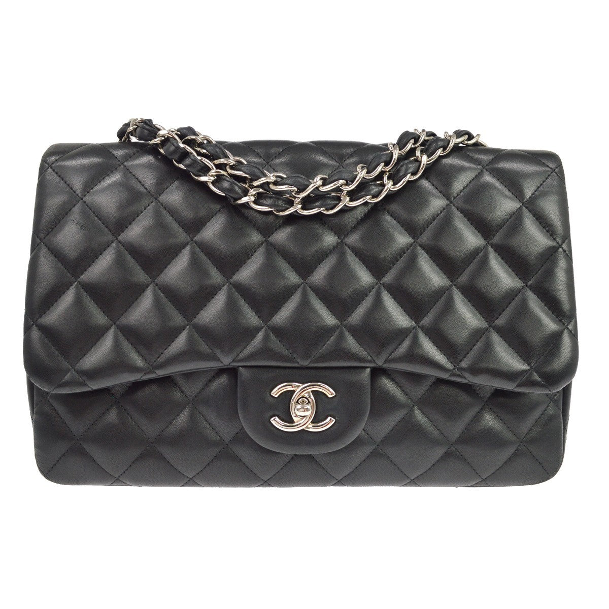 Borsa Chanel Classic Single Flap Jumbo Vintage in Pelle Nero