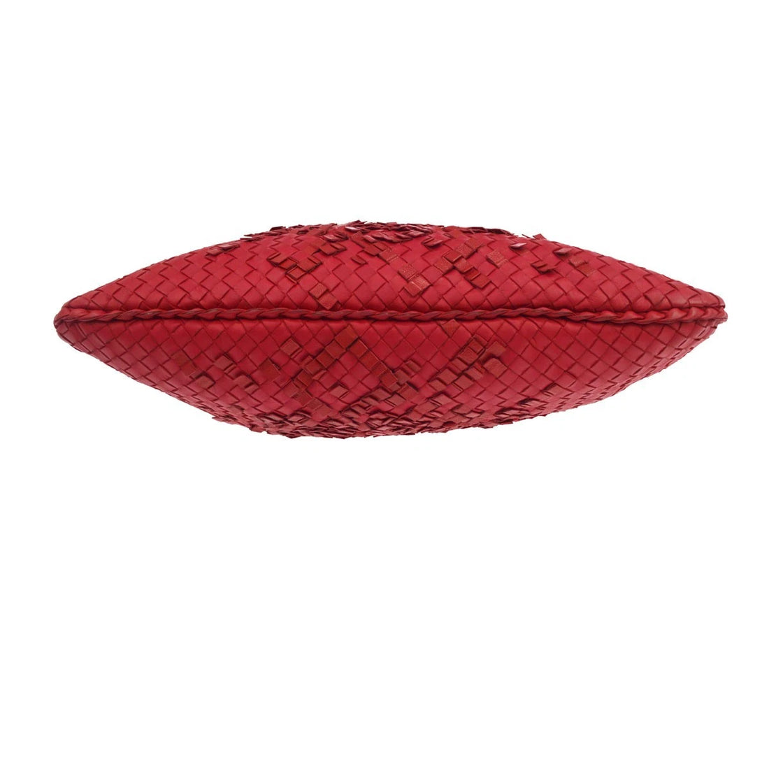 Borsa Bottega Veneta Intrecciato Plisse Hobo Handbag Vintage in Pelle Rosso