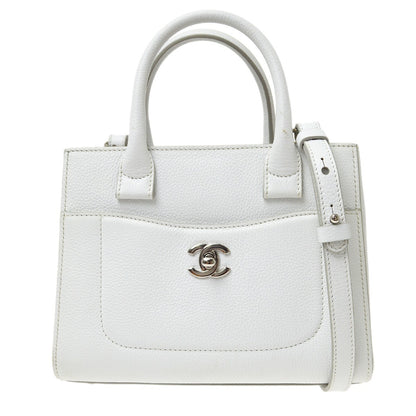 Chanel White Calfskin 2way Handbag