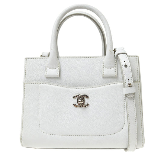 Chanel White Calfskin 2way Handbag