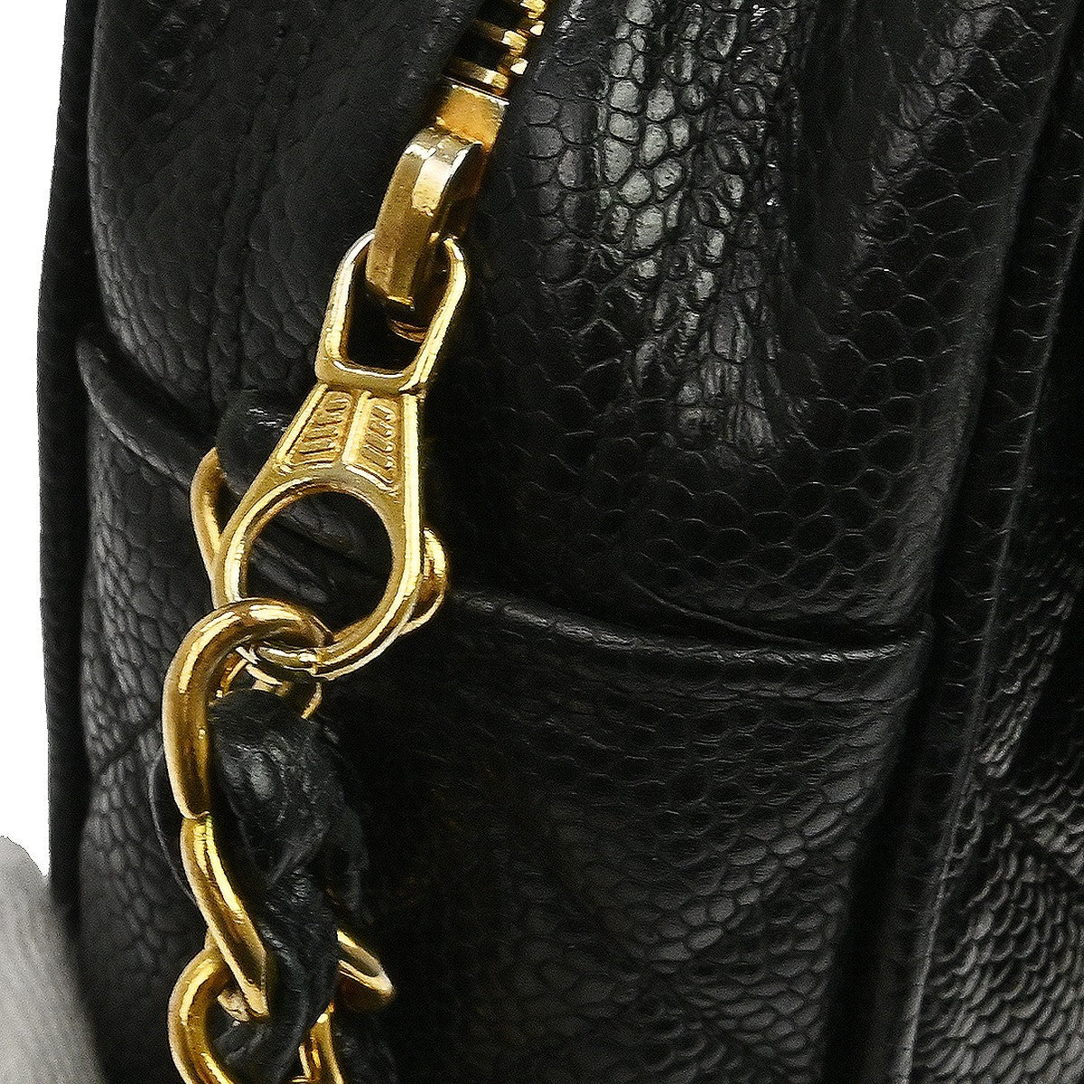 Chanel Black Caviar Skin Shoulder Bag Vintage