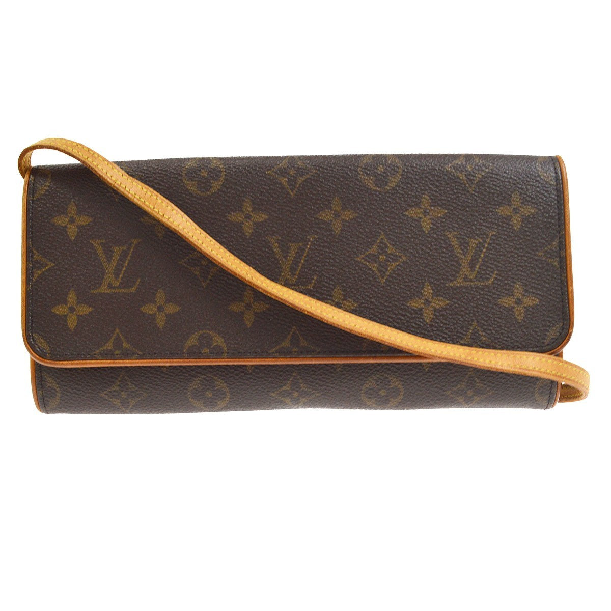 Borsa Louis Vuitton Pochette Twin GM Vintage in Tela Monogram Marrone