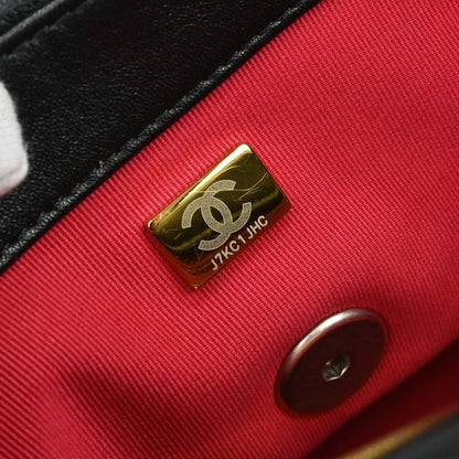 Borsa Chanel Dix-neuf 19 2Way Flap Vintage in Pelle di Agnello Nera