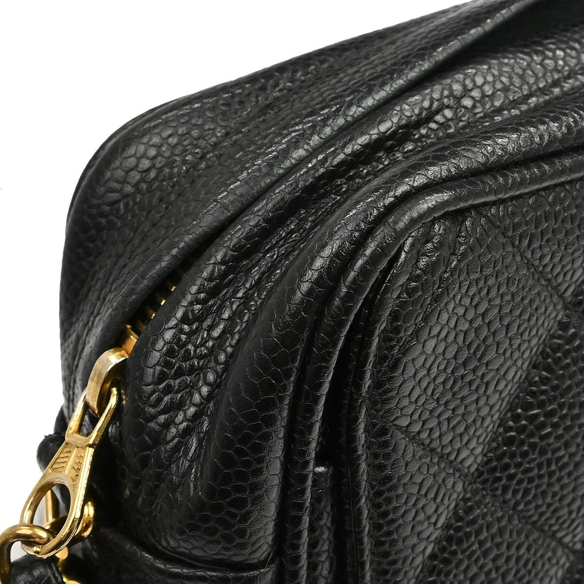 Chanel Black Caviar Skin Shoulder Bag Vintage