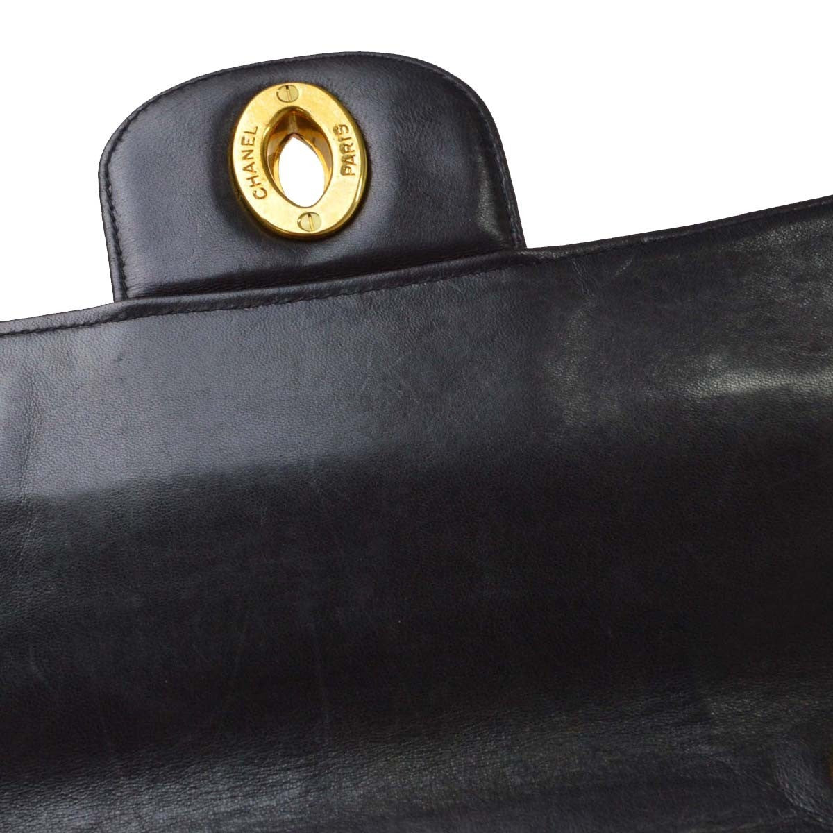 Chanel Black Lambskin Mademoiselle Jumbo Classic Flap Bag