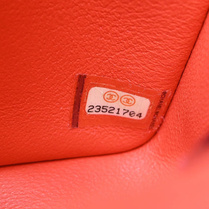 Chanel Orange Lambskin Single Flap Shoulder Bag