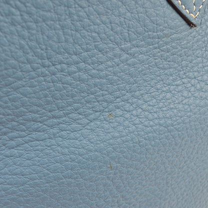 Borsa Hermès Birkin 35 Vintage in Pelle Clémence Blu