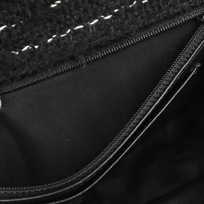Chanel Black Tweed Elementary Chic Flap Shoulder Bag Vintage