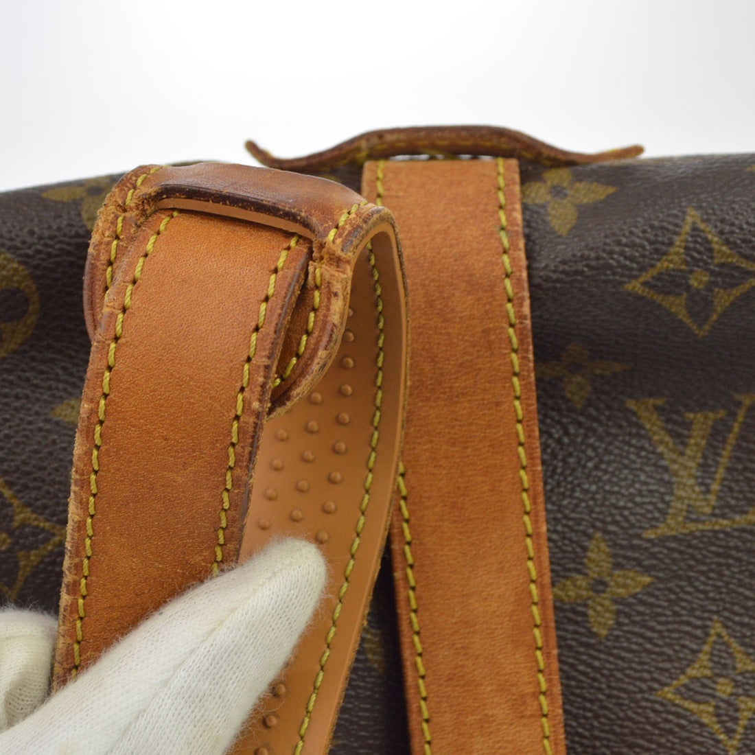Borsa Louis Vuitton Saumur 35 Vintage in Tela Monogram e Pelle Marrone