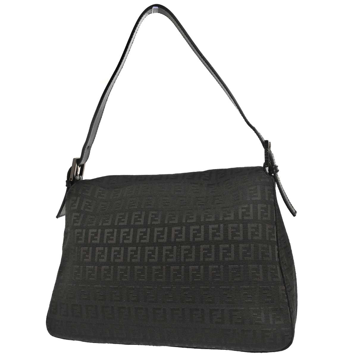Borsa Fendi Mamma Baguette Zucchino vintage in tela nera