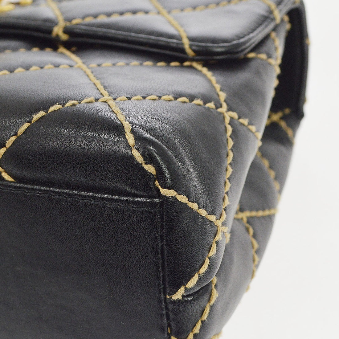 Borsa Chanel Wild Stitch Vintage in Pelle di Vitello Nera