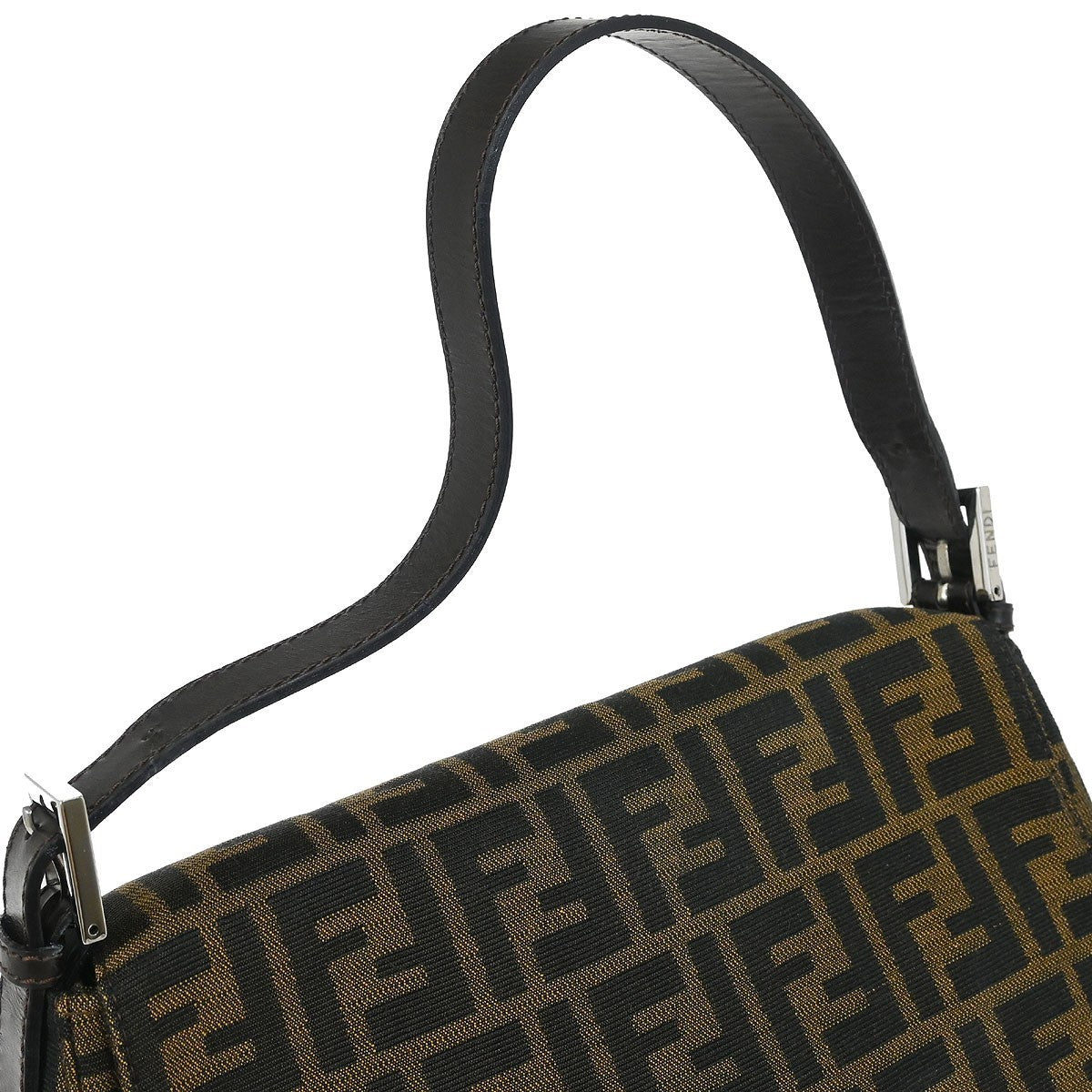 Fendi Brown Canvas Zucca Mamma Baguette Handbag