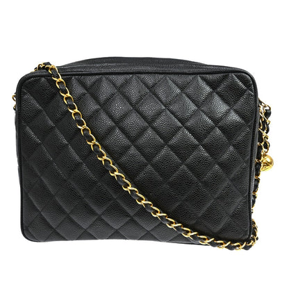Chanel Black Caviar Skin Shoulder Bag Vintage