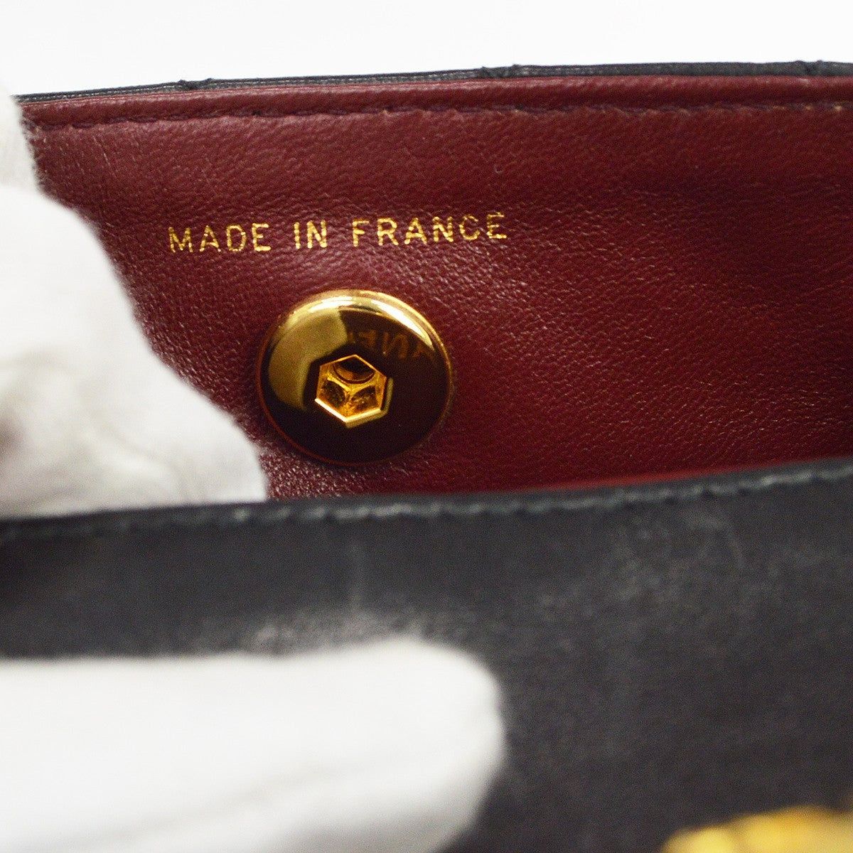 Chanel Black Lambskin Straight Flap Shoulder Bag