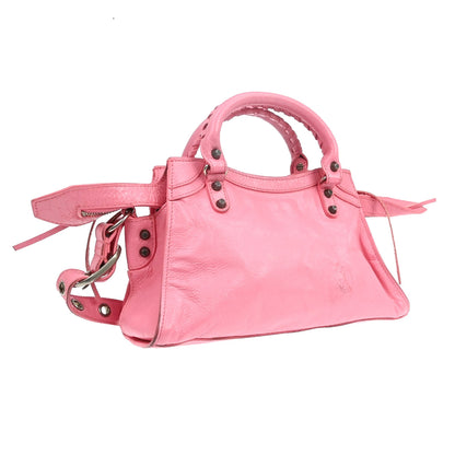 Borsa Balenciaga Neo Cagole City XS Vintage in Pelle Rosa