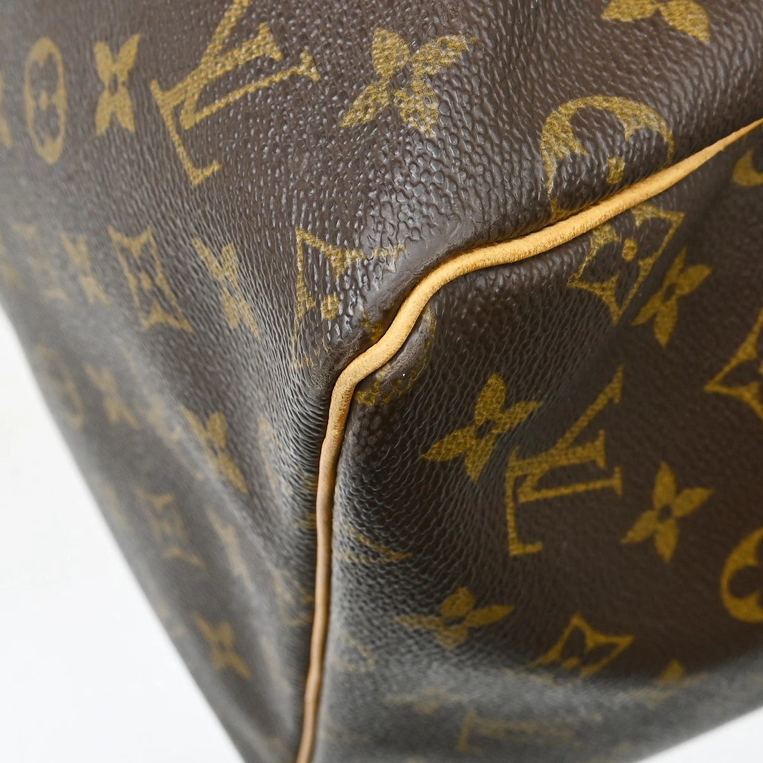 Borsa Louis Vuitton Keepall 55 Travel Handbag Vintage in Monogram Canvas, Leather Marrone