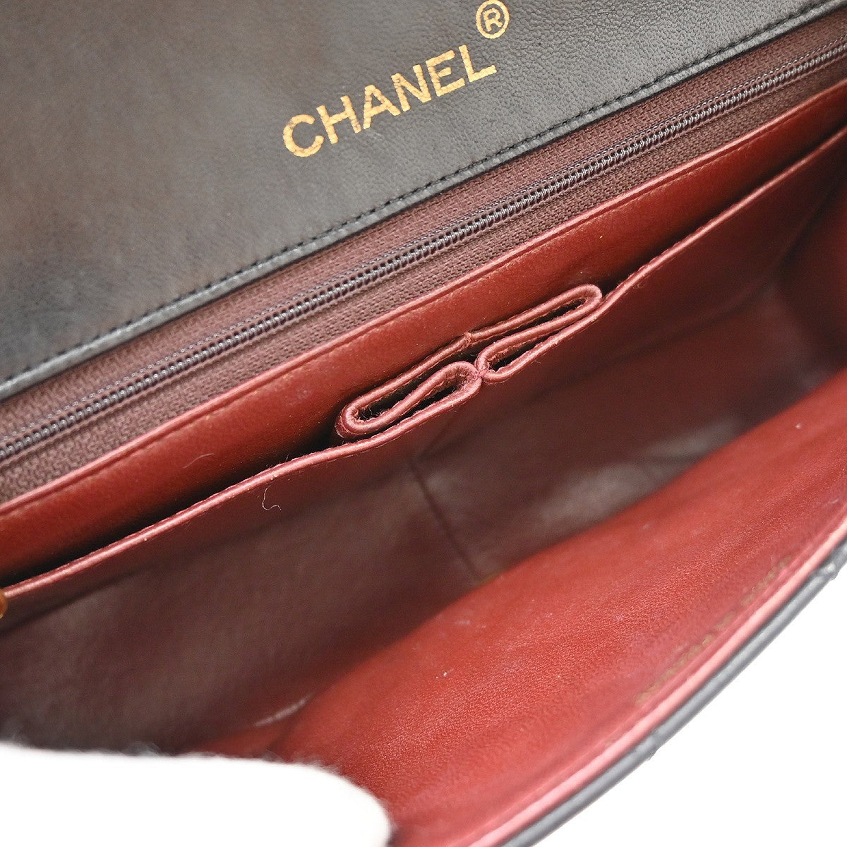 Chanel Black Lambskin Turnlock Small Full Flap Shoulder Bag