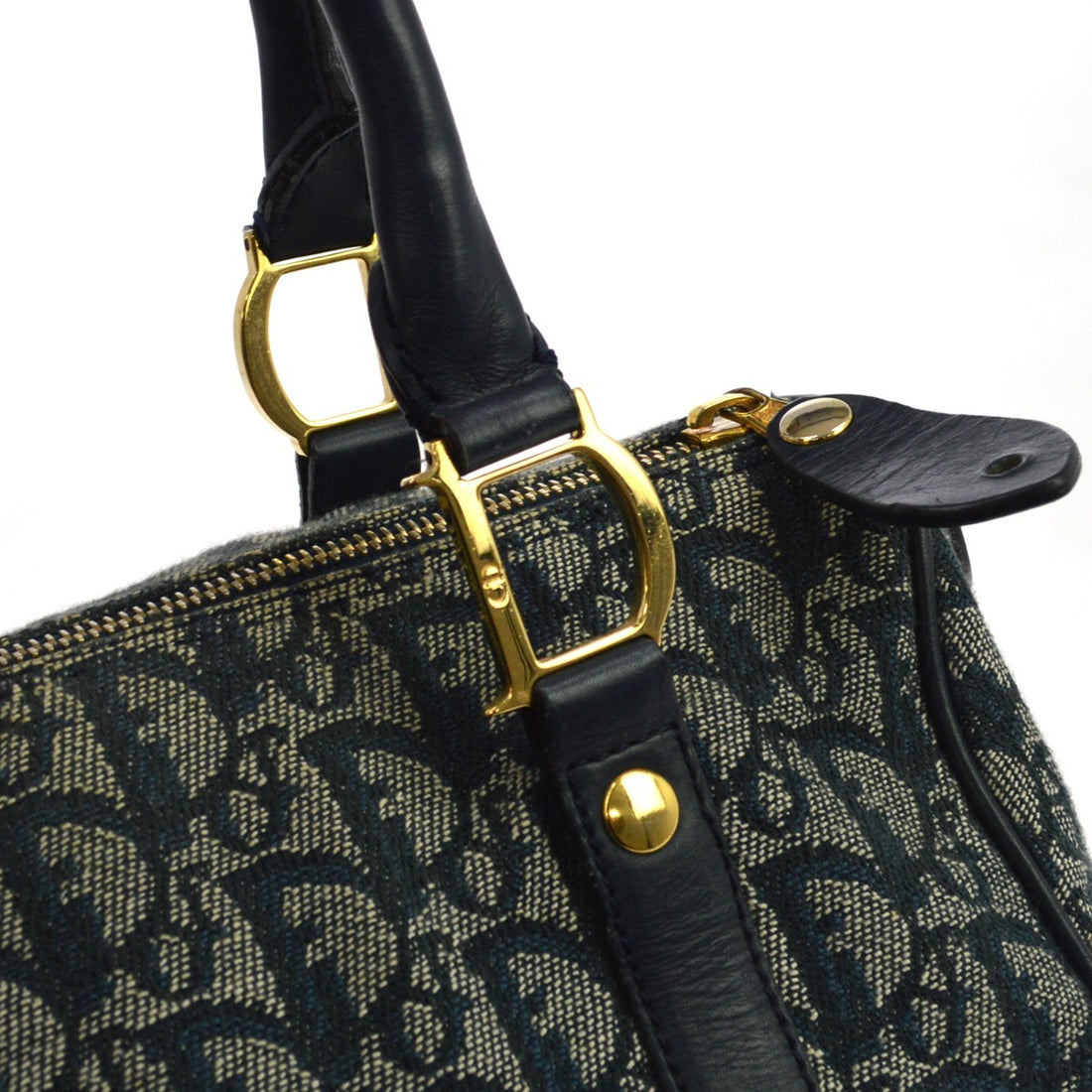Borsa Christian Dior Navy Trotter Duffle Handbag Vintage in Canvas Trotter Blu