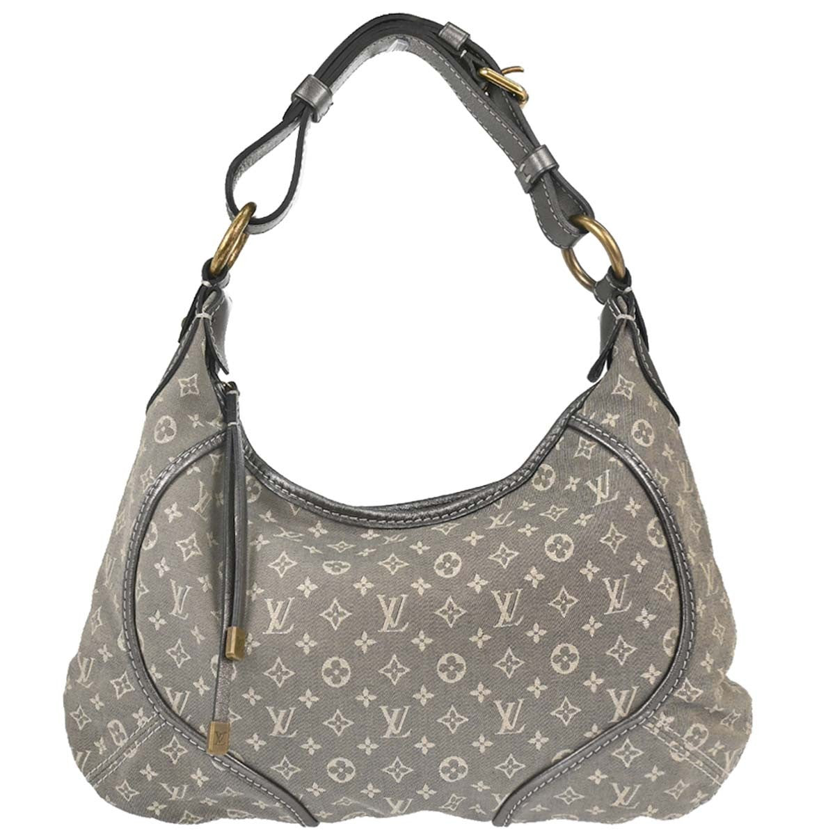 Louis Vuitton Gray Monogram Mini Lin Manon PM Hobo Handbag Vintage