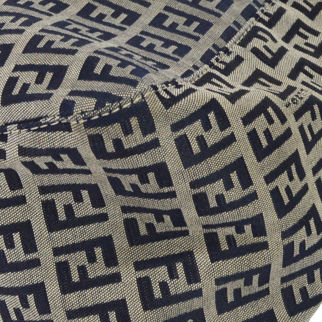 Borsa Fendi Mamma Baguette Zucca Vintage in Tela Blu Navy
