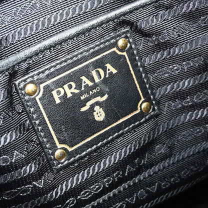 Prada Black Nylon Gathered Tote Handbag Vintage