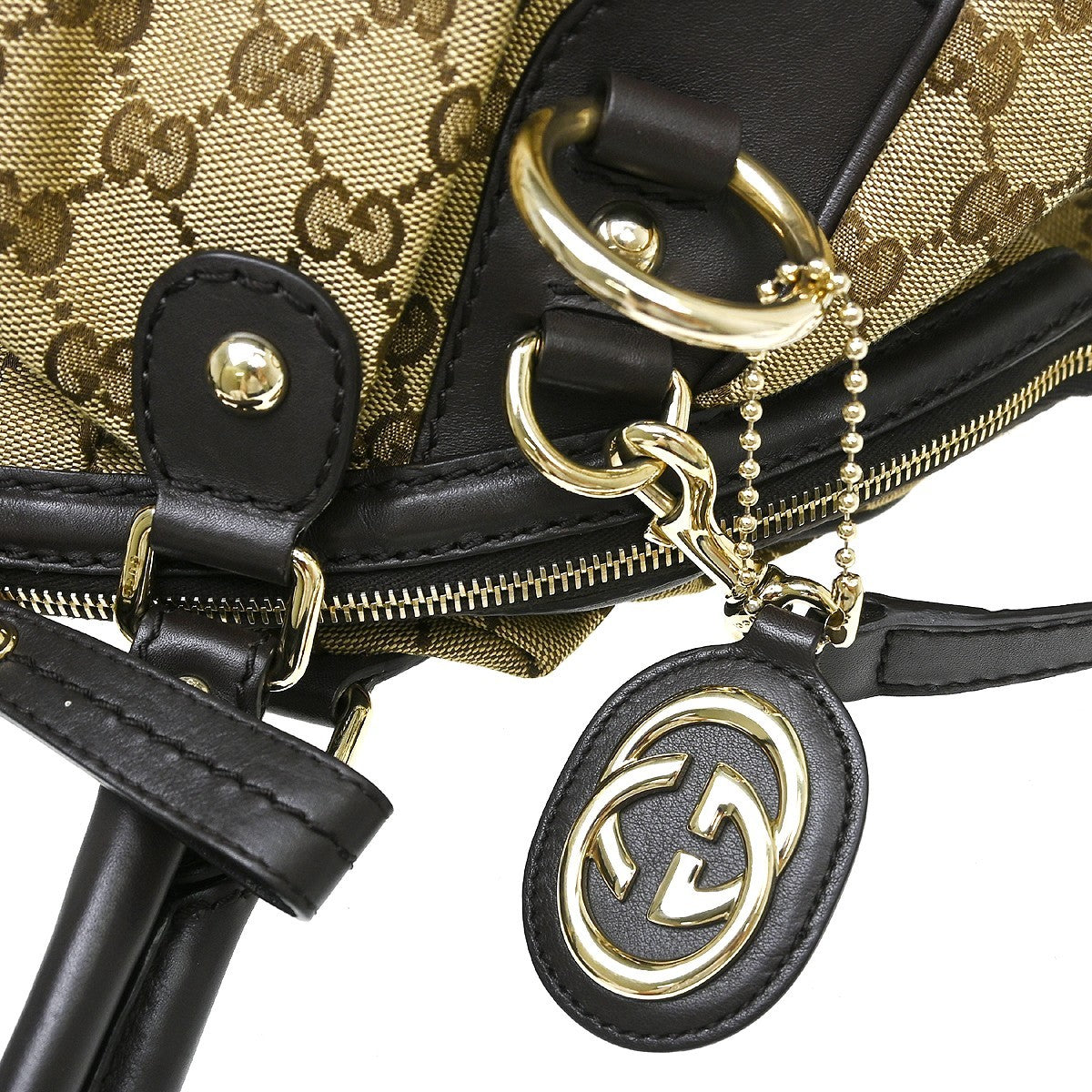 Gucci Beige Canvas GG Tote 2way Handbag Vintage