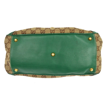Gucci Green GG Canvas Wave Boston Bag