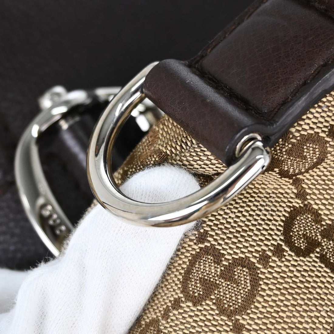 Borsa Gucci Techno Horsebit Vintage in Tela e Pelle Beige