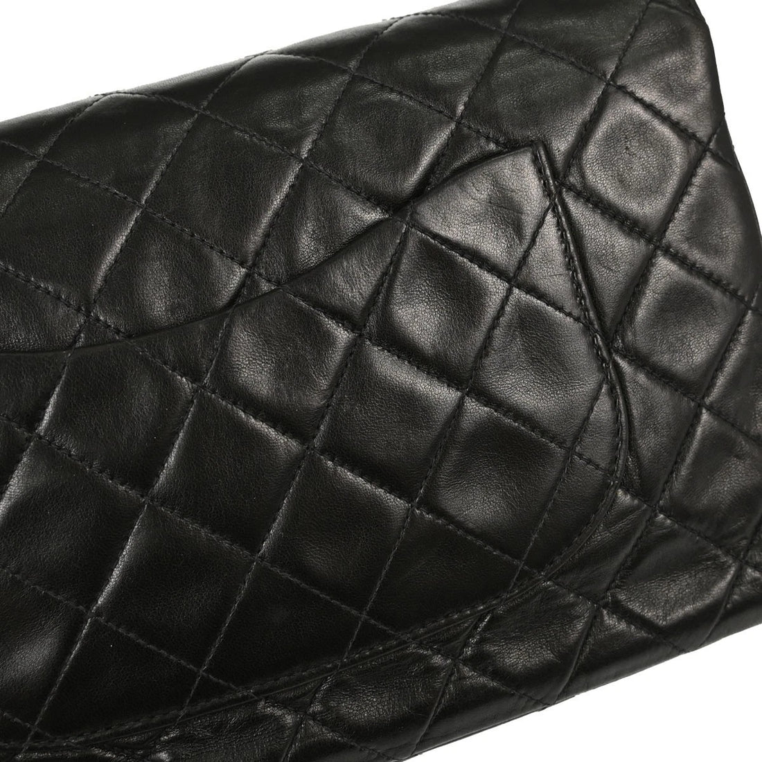 Borsa Chanel Single Flap Vintage in Pelle di Agnello Nera