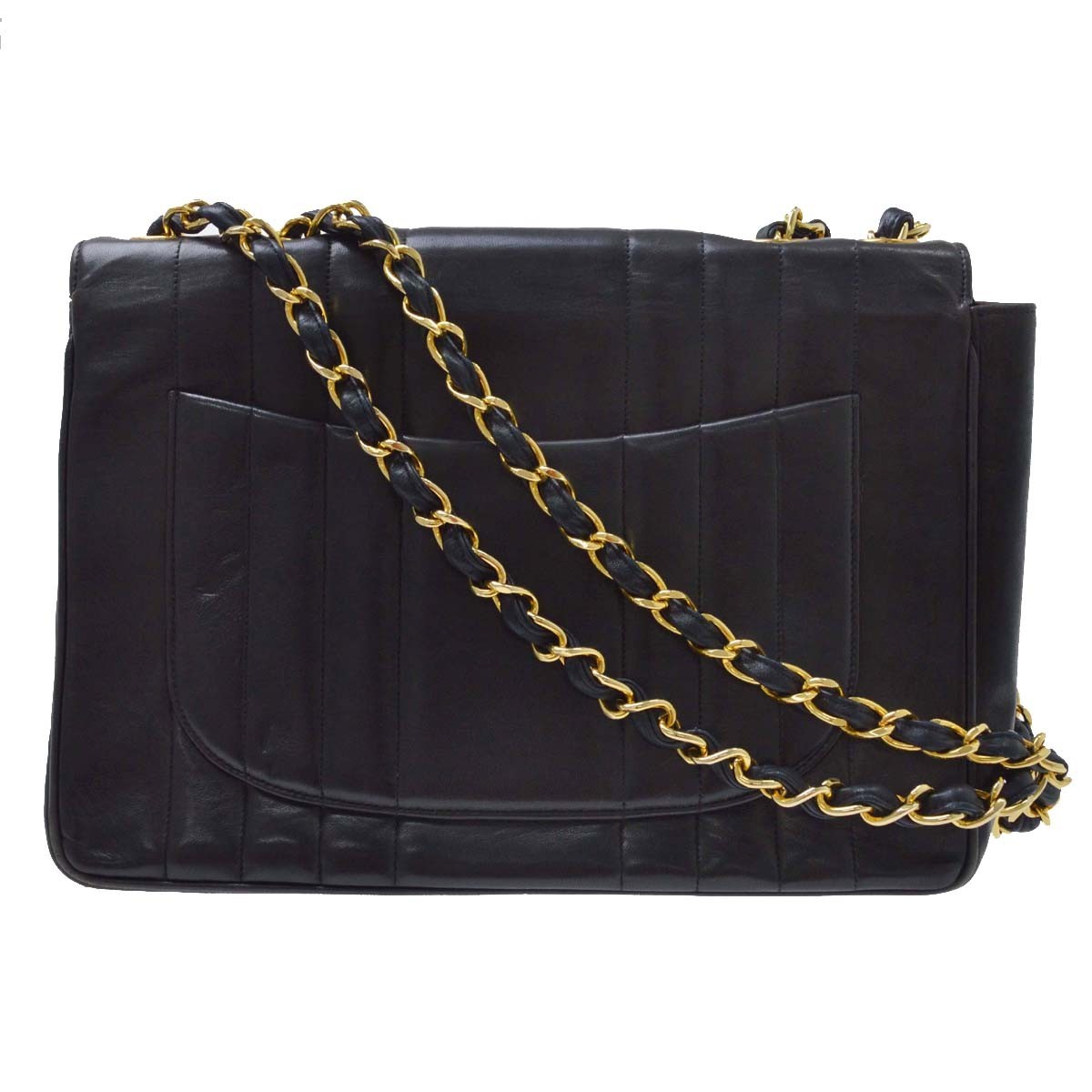 Chanel Black Lambskin Mademoiselle Jumbo Classic Flap Bag