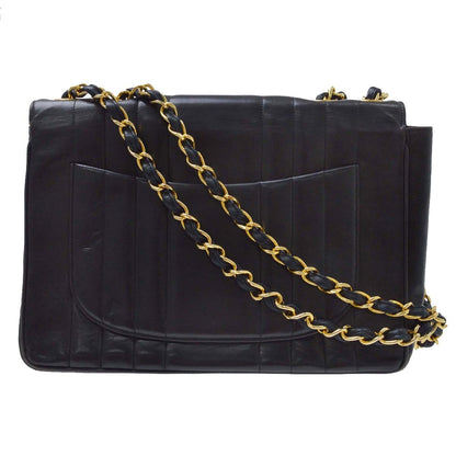 Chanel Black Lambskin Mademoiselle Jumbo Classic Flap Bag