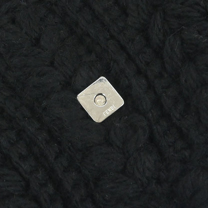 Fendi Black Wool Baguette Handbag