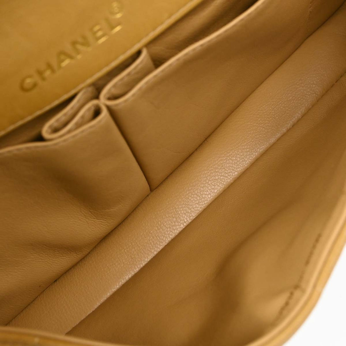 Borsa Chanel East West Vintage in Pelle di Agnello Beige