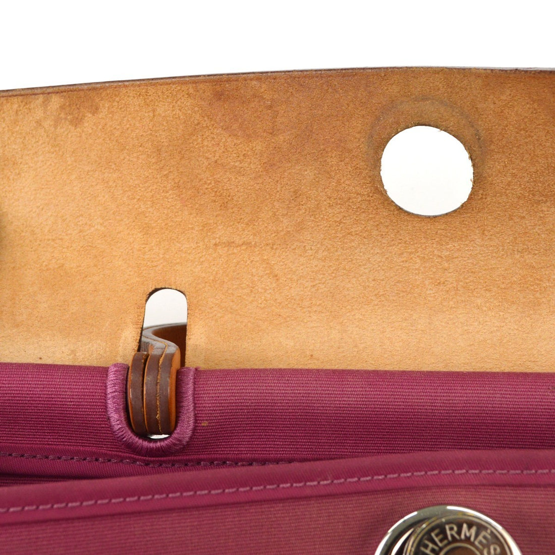 Borsa Hermès Herbag Zip PM Vintage in Tela Rubis e Pelle Naturale