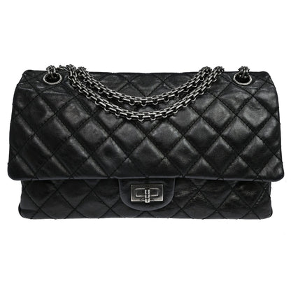 Chanel 2.55 Reissue Flap Black Aged Calfskin Shoulder Bag