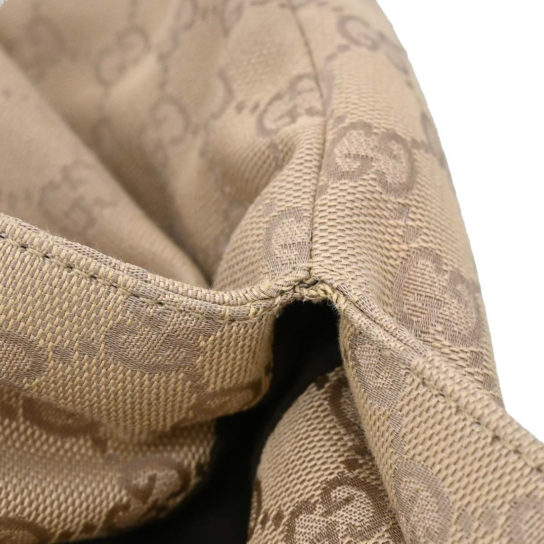 Borsa Gucci Bamboo Vintage in Tela e Pelle Beige
