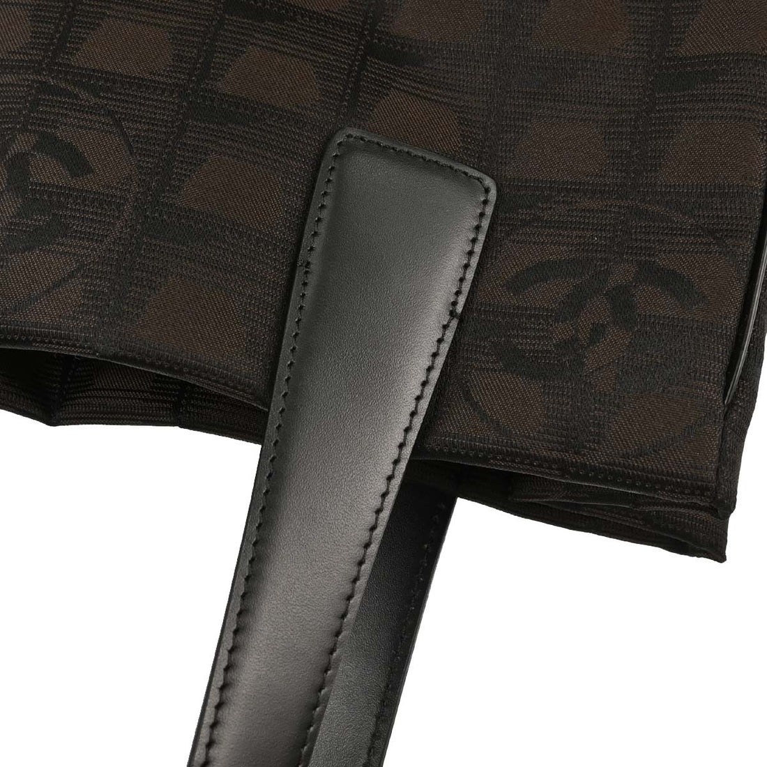 Borsa Chanel Travel Line Tote Vintage in Nylon Jacquard Marrone