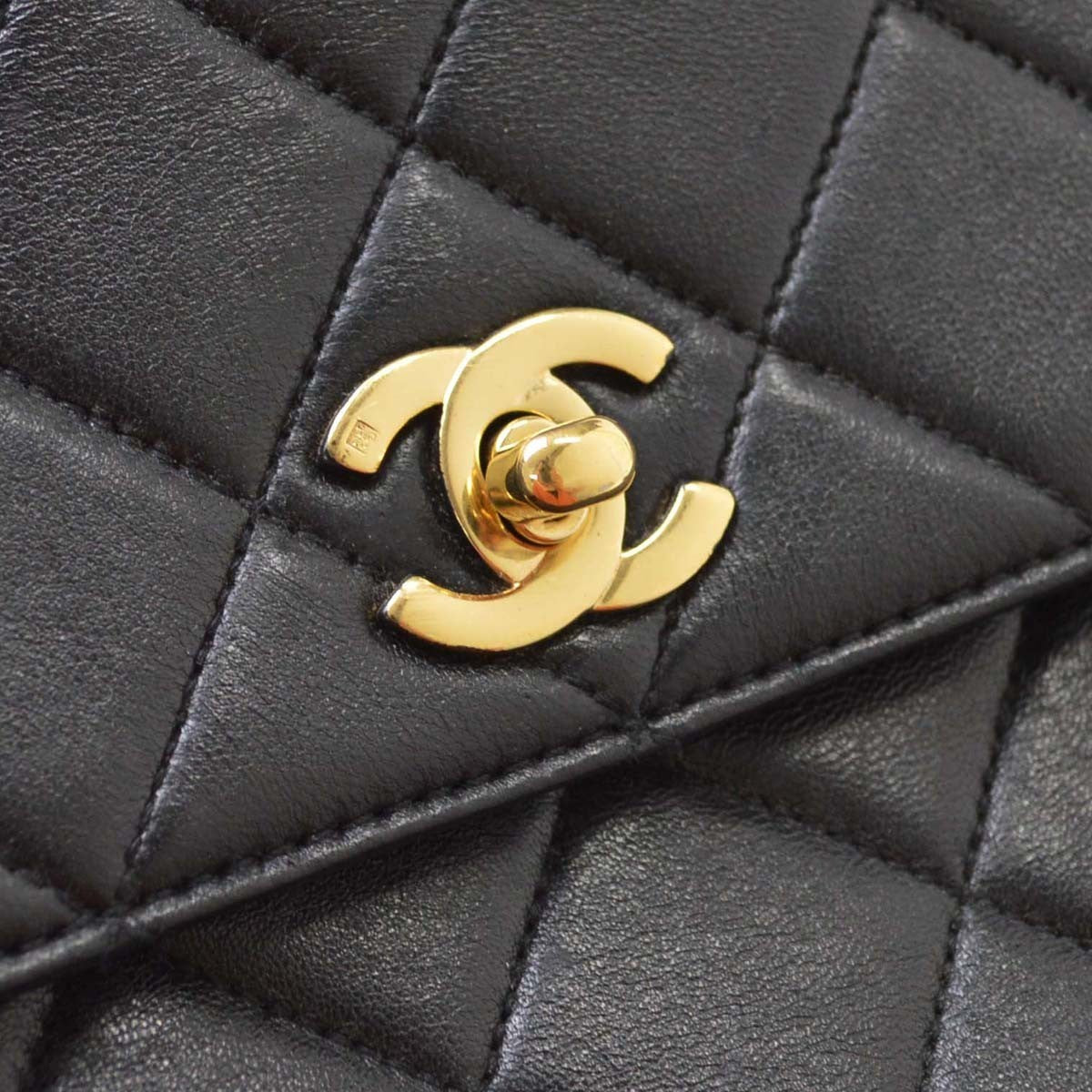 Chanel Black Lambskin Top Handle Handbag