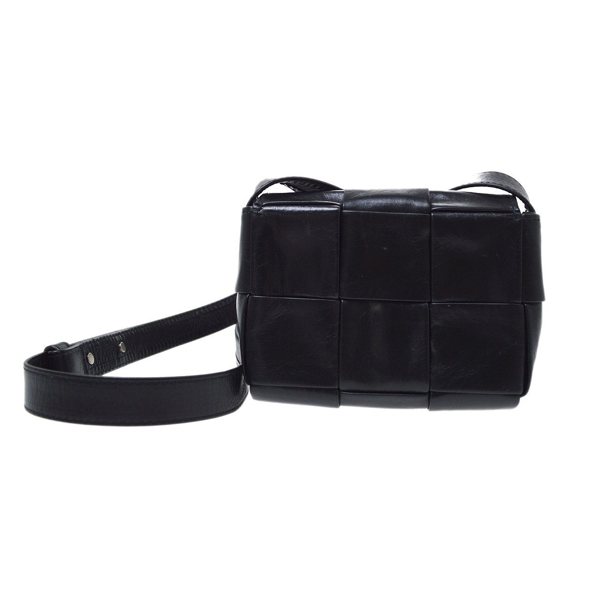 Bottega Veneta Black Intrecciato Candy Cassette Mini Shoulder Bag