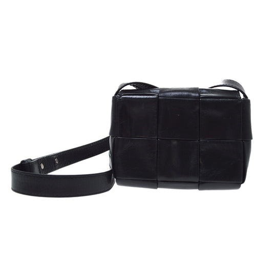 Bottega Veneta Black Intrecciato Candy Cassette Mini Shoulder Bag