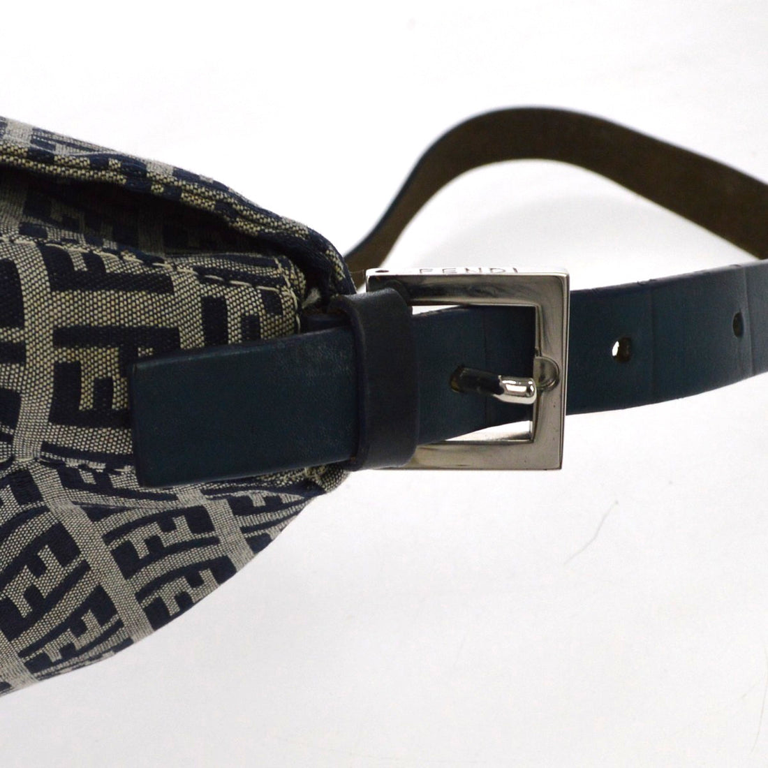 Borsa Fendi Mamma Baguette Zucca Vintage in Tela Blu Navy