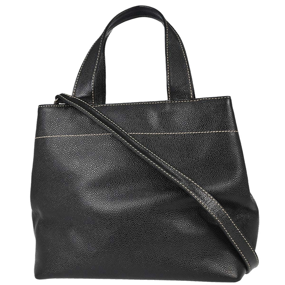 Borsa Chanel Tote 2way Vintage in Pelle di Vitello Nera