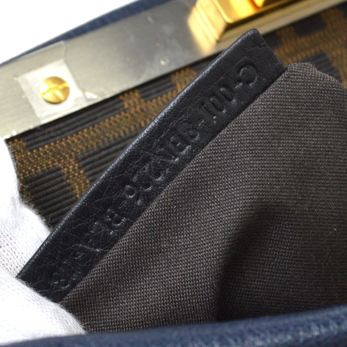 Fendi Navy Peekaboo Handbag