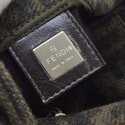 Fendi Brown Wool Mamma Baguette Handbag