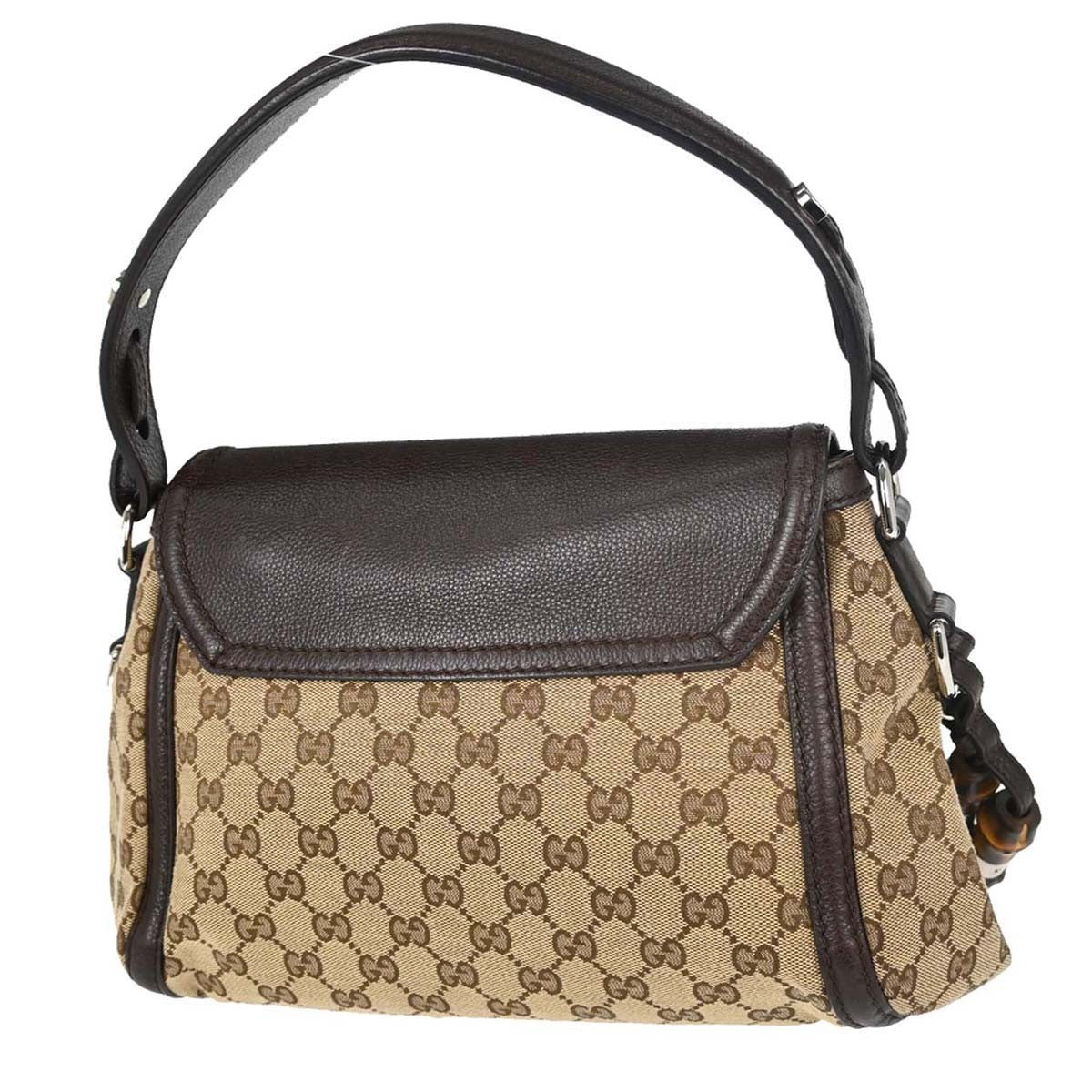 Borsa Gucci Techno Horsebit Vintage in Tela e Pelle Beige