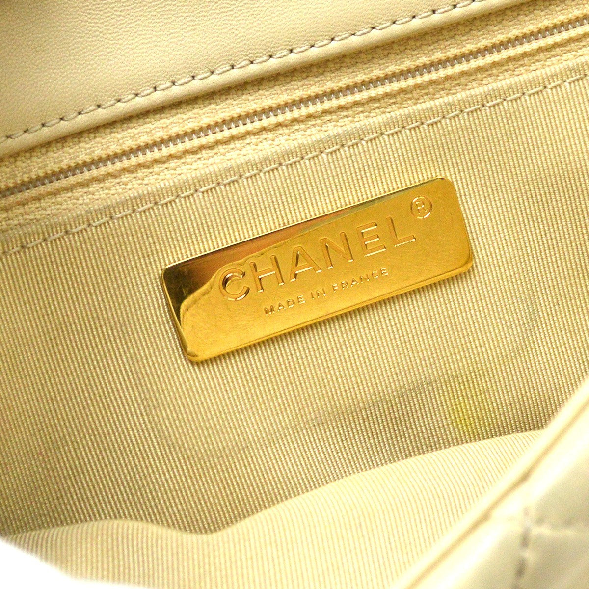 Chanel Beige Lambskin Dix-neuf 19 Large 2way Handbag